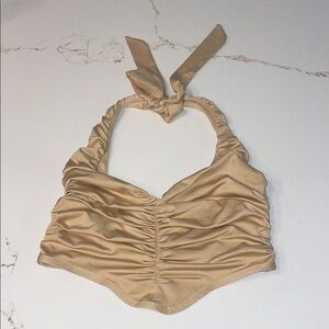Tik Tok Gold Halter Top | S